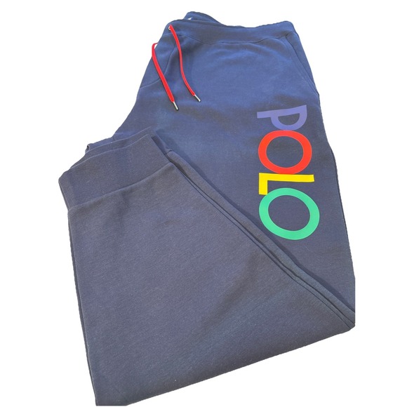 Polo Ralph Lauren Navy Colorblock Double Knit Logo Jogger Pants Men's 4XB